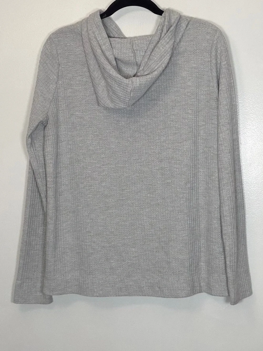 LOFT Light Gray Hooded Crewneck Sweater